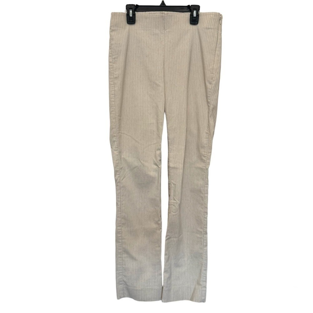 White House Black Market Cream & White Striped Slim Dress Pants